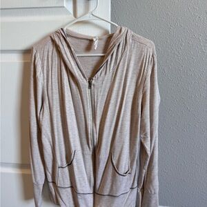 Light Tan Zip-Up Hoodie